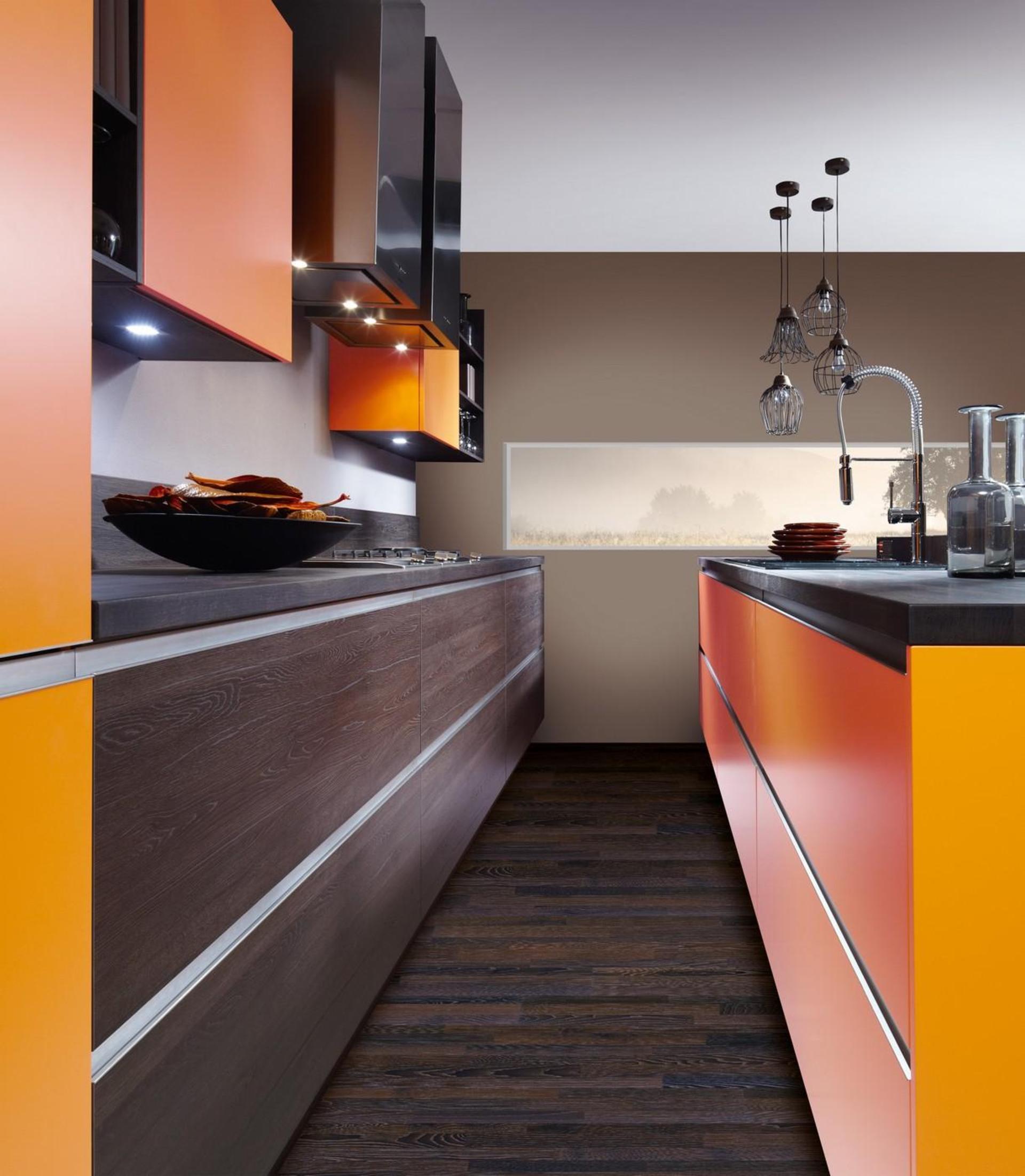 Кухня Schröder Color Orange & Sincrono Tobacco Oak фото 2